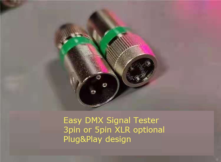 DMX Signal Tester Plug Play XLR 3pin 5pin with LED indicator DMX signal tester for DMX console