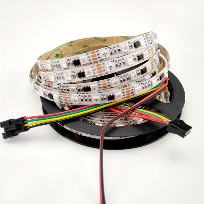 black 12v ws2818 pixel rgb led strip