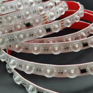 24V SPI Digital Addressable Pixel RGB LED Strip with Lens for Diffuse Reflection